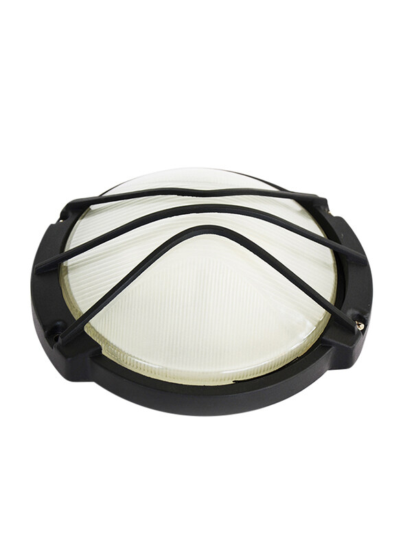 

Salhiya Lighting Indoor/Outdoor Wall Bulkhead Light, E27 Bulb Type, P823, Black