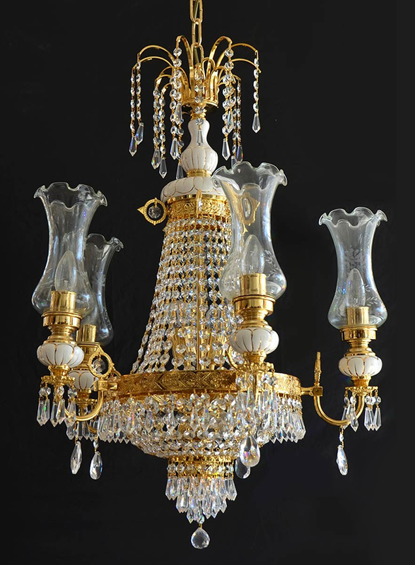 Salhiya Lighting Crystal Chandelier, E27 Bulb Type, WL8262CL8, Gold