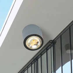 Salhiya Lighting Indoor/Outdoor Ceiling Light, LED Bulb Type, 1 Bulb, 7W, IP54, 2236-COB, 3000K-Black