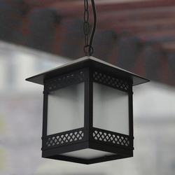 Salhiya Lighting Outdoor Hanging Ceiling Light, E27 Bulb Type, Glass Diffuser, 7505, Dark Grey