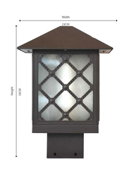 Salhiya Lighting Gate Top Light, E27 Bulb Type, Glass Diffuser, 8802, Brown