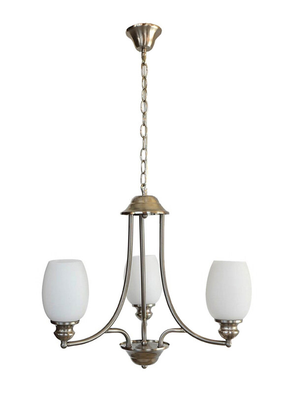 

Salhiya Lighting Uplight Chandelier with 3 Arms, 7015, Satin Nickel