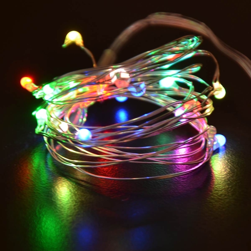 Salhiya Lighting 2-Meter String Decoration Flashing 20 LED Lights, Battery Operated, PL17946, Red/Green/Blue