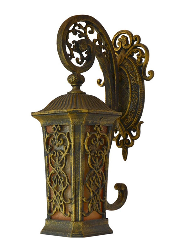 

Salhiya Lighting Outdoor Wall Light, E27 Bulb Type, WD IP23, 0160M, Black Gold