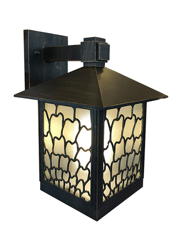 

Salhiya Lighting Indoor/Outdoor Wall Light, E27 Bulb Type, Glass Diffuser, 8701, Goldmine