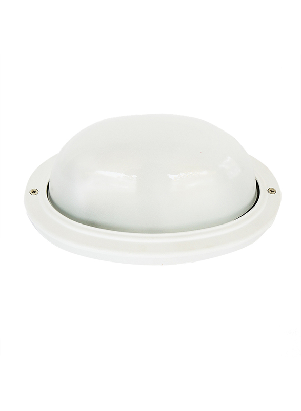 Salhiya Lighting Indoor/Outdoor Wall Bulkhead Light, E27 Bulb Type, P825, White