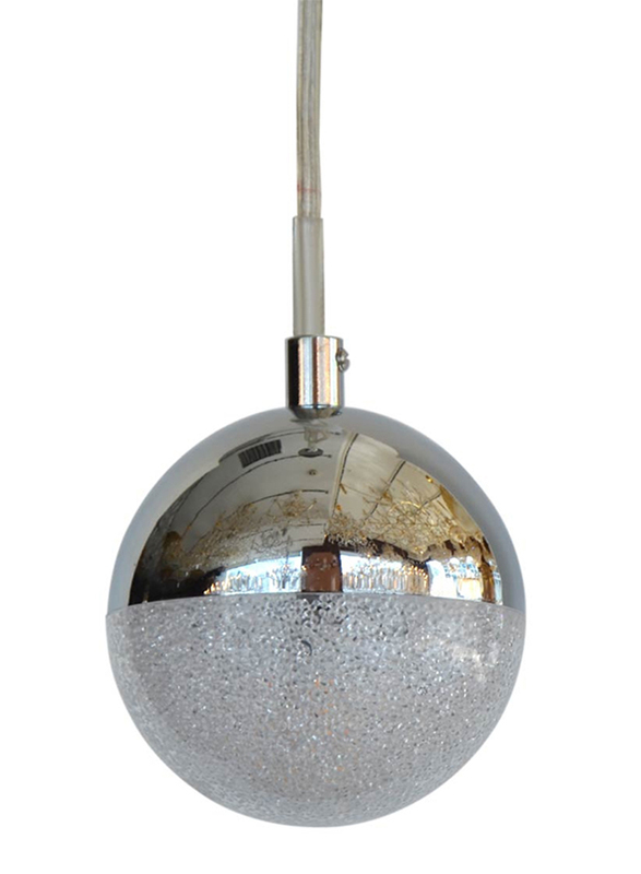 Salhiya Lighting Modern Stylish 1 Ball Ceiling Hanging Pendant LED Light, MD140030571A, Chrome
