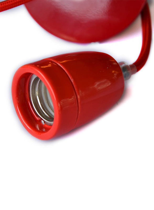 مركز اضواء الصالحية ضوء تعليق للداخل من السيراميك, نوع E27, كابل مجدول, تصميم ريترو, 68/19, احمر