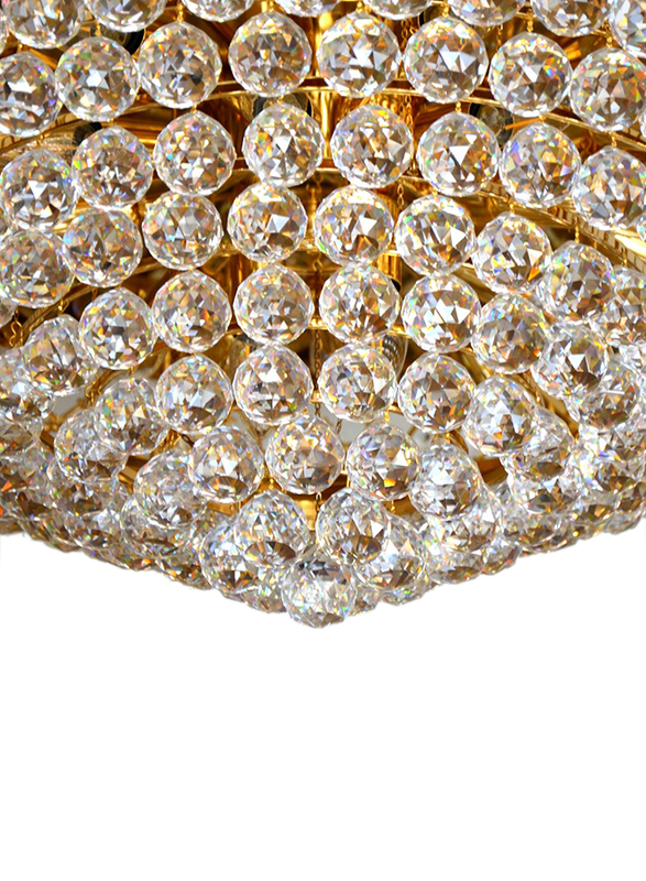 Salhiya Lighting Indoor Crystal Ceiling Light, E14 Bulb Type, Diameter 80, 948, Gold