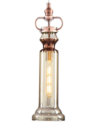 Salhiya Lighting Liza Indoor Glass Ceiling Pendant Light, E27 Bulb Type, D1805, Frosted Rose Red/Amber