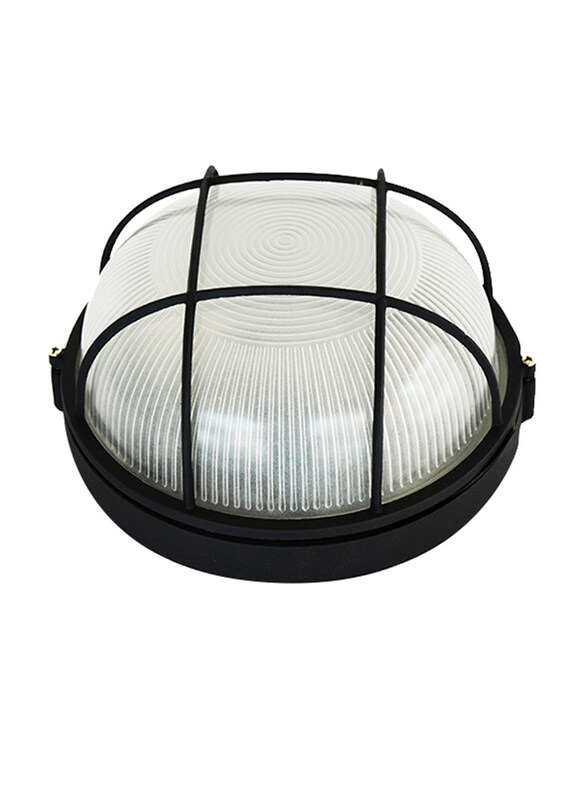 

Salhiya Lighting Indoor/Outdoor Wall Round Bulkhead Light, E27 Bulb Type, P801, Black