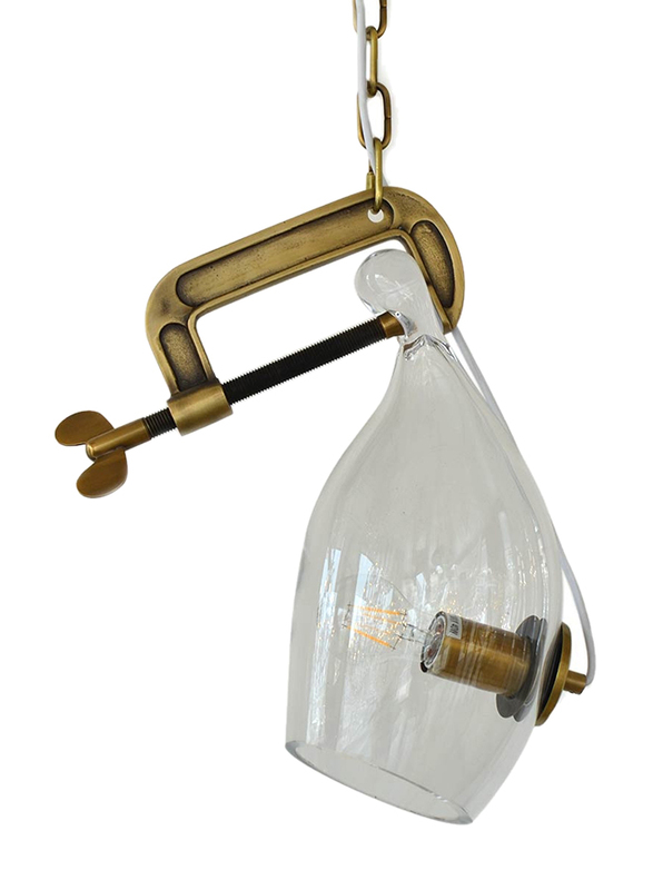 Salhiya Lighting Modern Glass Ceiling Pendant Light, E27 Bulb Type, MD10961, Transparent