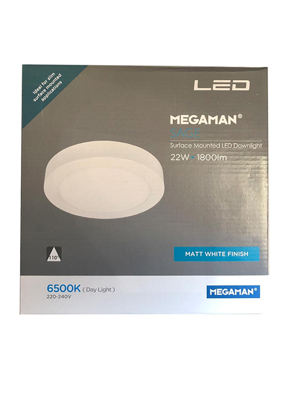 Megaman Sage Ultra Slim Ceiling Downlight, LED Bulb Type, 22W, FDL72400V0EX, 6500K-Daylight