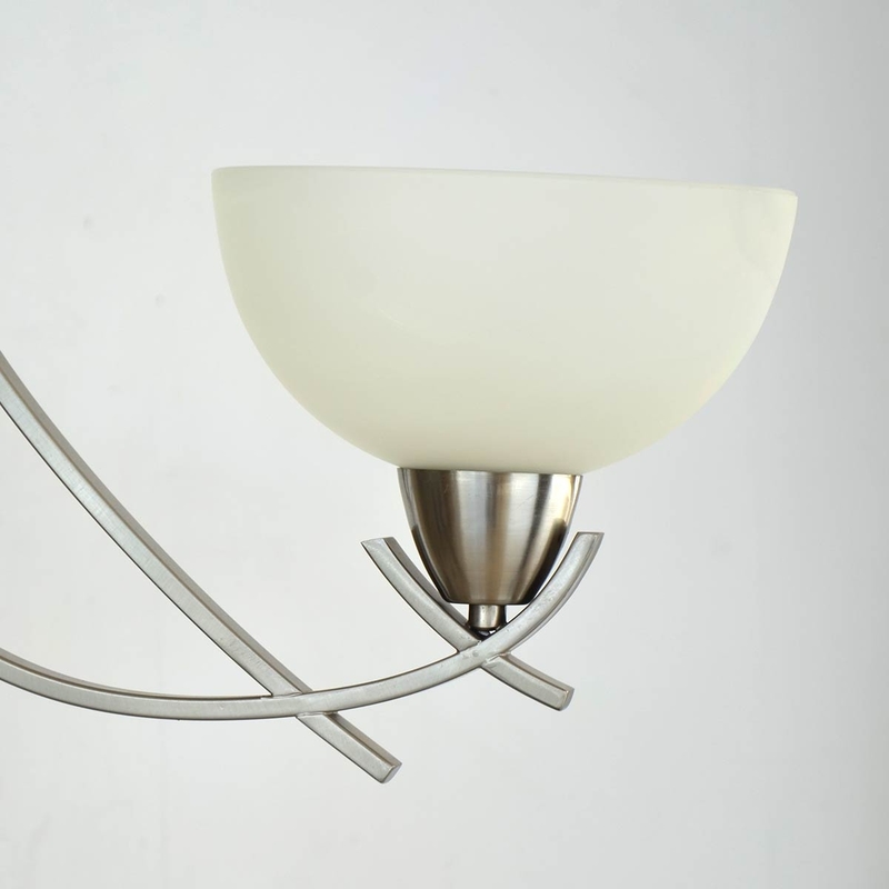 Salhiya Lighting Uplight Chandelier, E27 Bulb Type, 3 Arms, D605, Satin Nickel