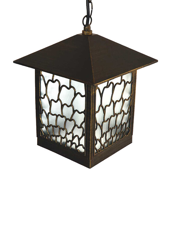 

Salhiya Lighting Outdoor Hanging Ceiling Light, E27 Bulb Type, Glass Diffuser, 8705, Goldmine