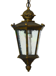 Salhiya Lighting Outdoor Hanging Ceiling Light, E27 Bulb Type, 0004H, Black/Gold