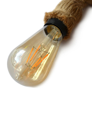 مركز اضواء الصالحية ضوء تعليق للداخل, نوع E27, تصميم ريترو, حبل مزدوج من خيوط القنب, بني