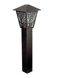 Salhiya Lighting Bollard Light, E27 Bulb Type, Glass Diffuser, 146106, Black
