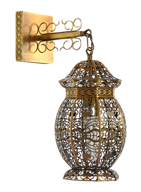 Salhiya Lighting Indoor Arabic Wall Light, E27 Bulb Type, DT0843, Brass