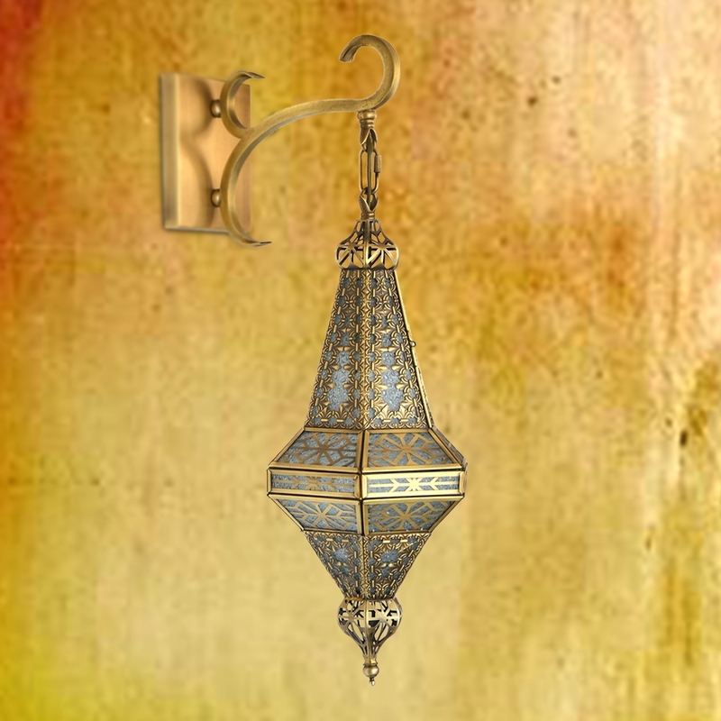 Salhiya Lighting Indoor Arabic Wall Light, E27 Bulb Type, DT1246, Brass