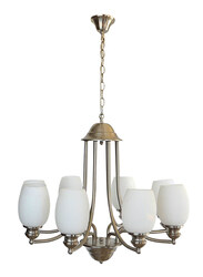 Salhiya Lighting Uplight Chandelier, E27 Bulb Type, 8 Arms, 7015, Satin Nickel