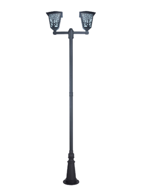 Salhiya Lighting Post Light, E27 Bulb Type, 2 Arms Glass Diffuser, 147127, White