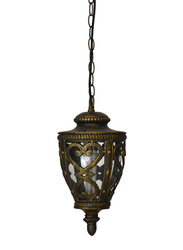 Salhiya Lighting Outdoor Hanging Ceiling Light, E27 Bulb Type, 0161H, Black/Gold