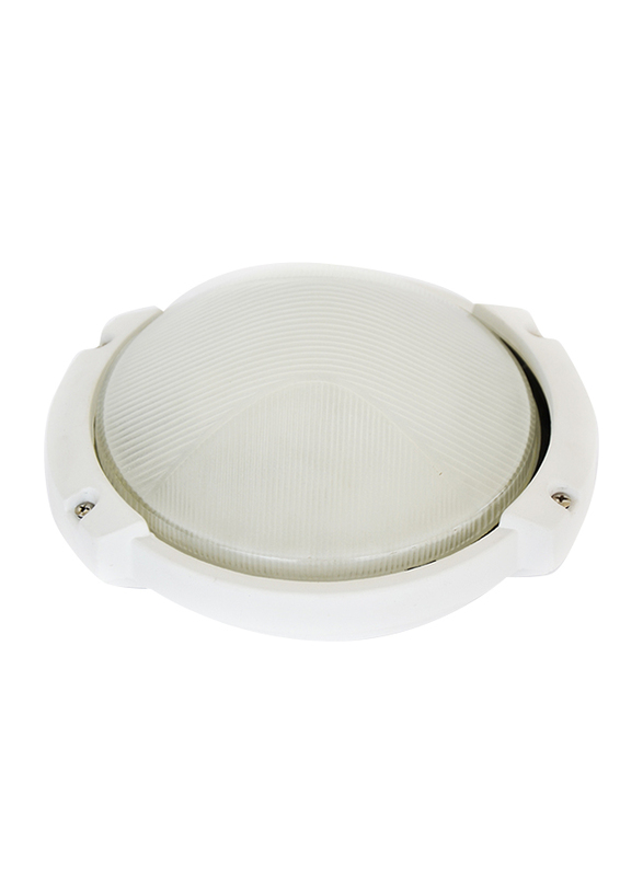 Salhiya Lighting Indoor/Outdoor Wall Round Bulkhead Light, E27 Bulb Type, P825, White