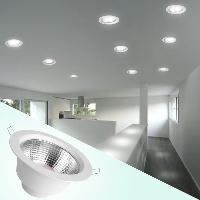 Megaman Recessed Integrated Ceiling Downlight, LED Bulb Type, 9.5W, F54600RC, Daylight