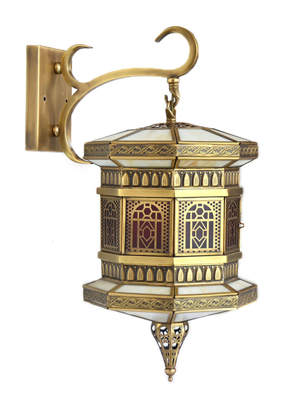 

Salhiya Lighting Indoor Arabic Thin Wall Light, E27 Bulb Type, DT0827, Brass