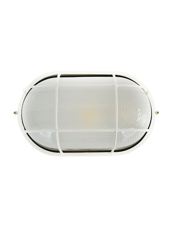 Salhiya Lighting Indoor/Outdoor Wall Bulkhead Light, E27 Bulb Type, P805, White