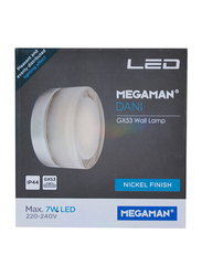 Megaman Dani Indoor Wall Lamp, GX53 Type, 7W, FWL70318v0, White