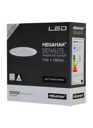 Megaman Sienalite Integrated Ceiling Downlight, LED Bulb Type, 17W, FDL70200v0, 6500K-Daylight