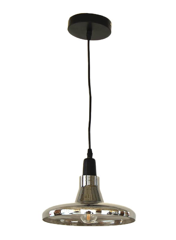 Salhiya Lighting Smoke Style Ceiling Pendant Light, E27 Bulb Type, D130523, Silver