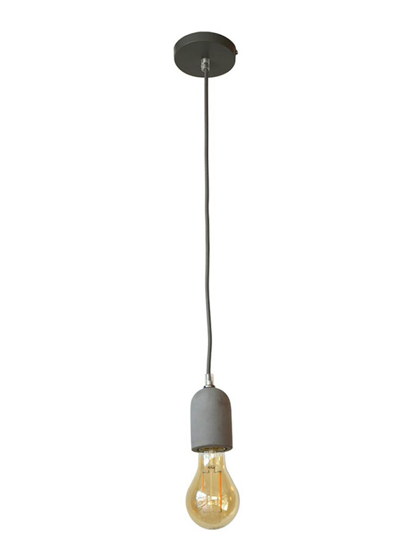 

Salhiya Lighting Veronica Suspension Indoor Ceramic Hanging Pendant Light, E27 Bulb Type, Braided Cable, Retro Style, 72/19, Dark Grey