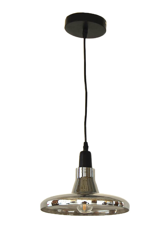 

Salhiya Lighting Smoke Style Ceiling Pendant Light, E27 Bulb Type, D130523, Silver
