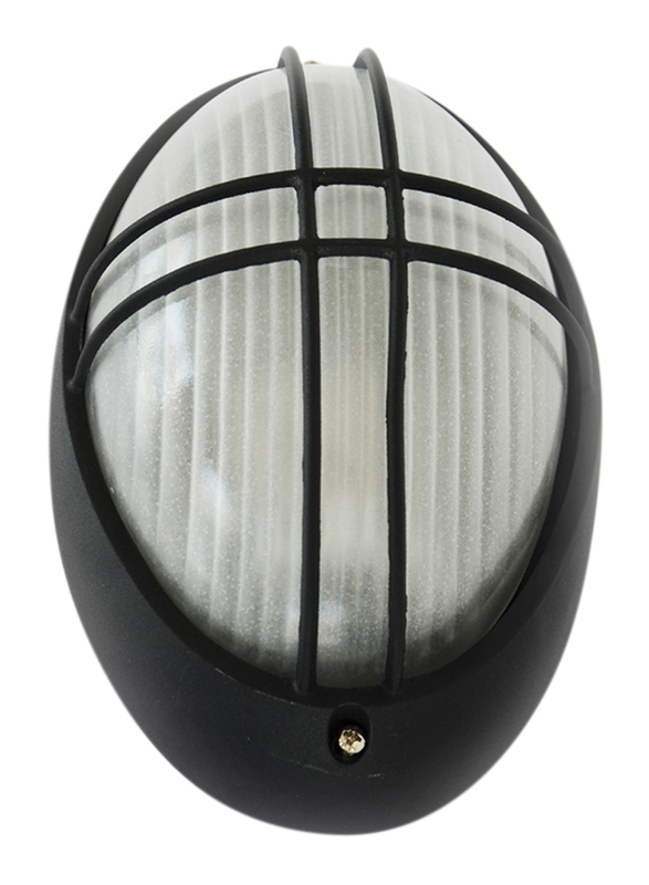 Salhiya Lighting Indoor/Outdoor Wall Bulkhead Light, E27 Bulb Type, P843S, Black