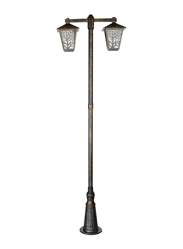 Salhiya Lighting Post Light, E27 Bulb Type, Glass Diffuser, 146125, Goldmine
