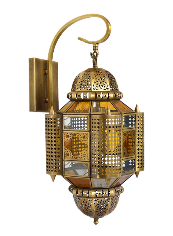 Salhiya Lighting Indoor Arabic Wall Light, E27 Bulb Type, DT132, Brass