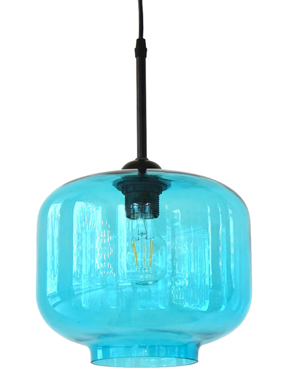 Salhiya Lighting Indoor Glass Ceiling Pendant Light, E27 Bulb Type, D130341, Blue