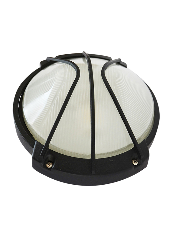 Salhiya Lighting Indoor/Outdoor Wall Bulkhead Light, E27 Bulb Type, P823, Black