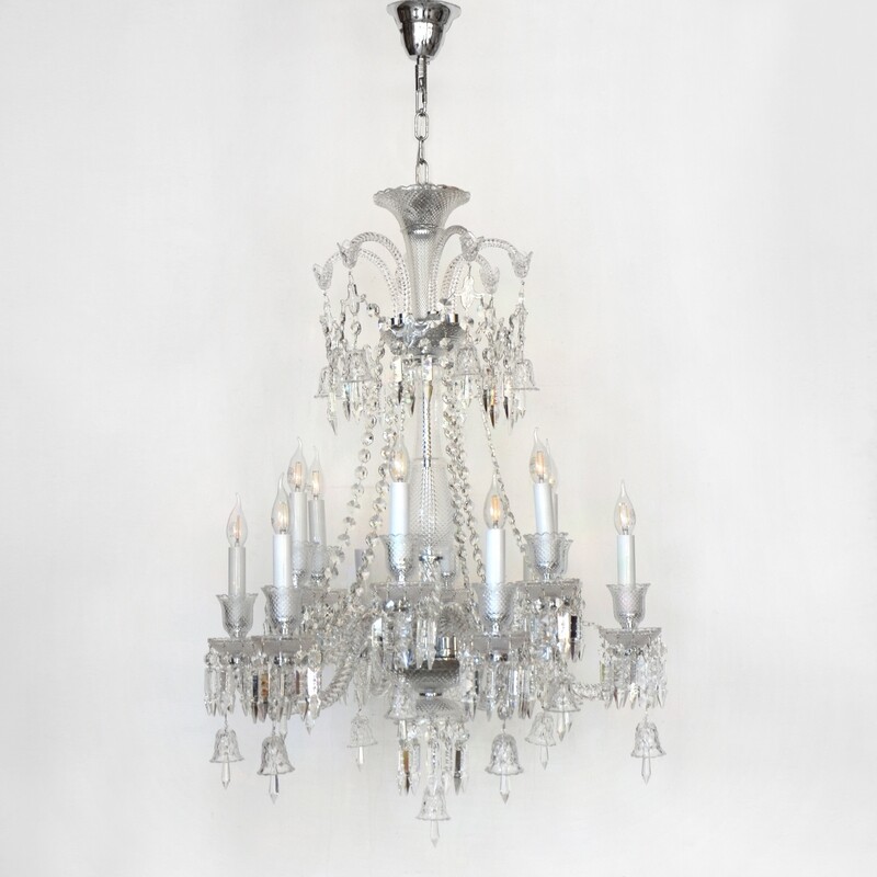 

Salhiya Lighting Candle Crystal Chandelier, E14 Bulb Type, 12 Arms, MD9836, Silver