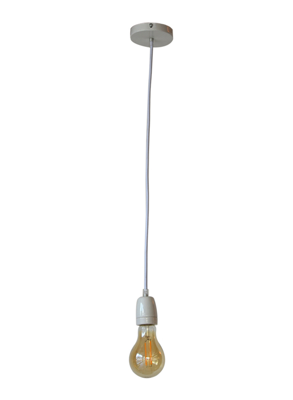 Salhiya Lighting Veronica Suspension Indoor Ceramic Hanging Pendant Light, E27 Bulb Type, Braided Cable, Retro Style, 70/19, White