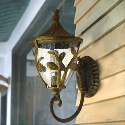 Salhiya Lighting Outdoor Wall Light, E27 Bulb Type, WU IP44, Medium, 0089, Black Gold