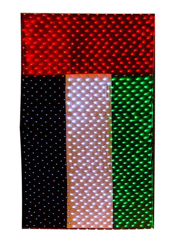 

Salhiya Lighting Decorative Lighting UAE Flag LED, W4.5 x H9 Meters, Green/White/Black/Red