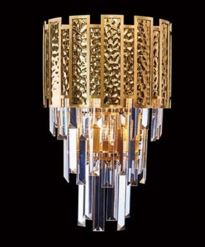 Salhiya Lighting Indoor Crystal Wall Light, E14 Bulb Type, L260*H340, KB9001, Gold