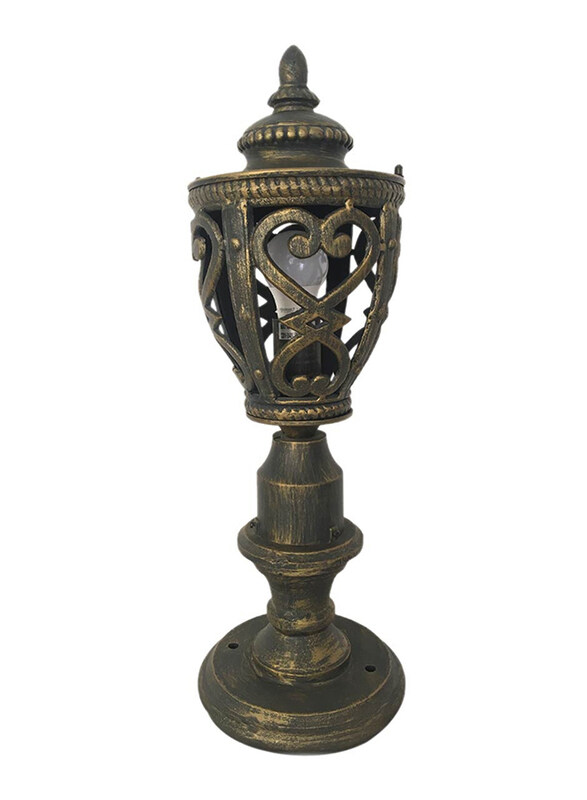 

Salhiya Lighting Gate Top Light, E27 Bulb Type, Without Glass, 0161PT016, Black/Gold