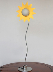 Salhiya Lighting Table Lamp with Bulb, 85509-SUN, White/Chrome