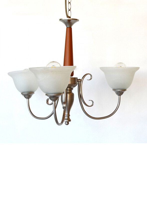

Salhiya Lighting Uplight Chandelier with 3 Arms, 7017, Satin Nickel