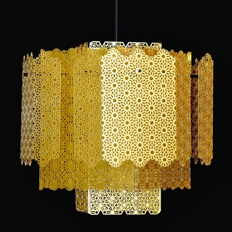 مركز اضواء الصالحية مصباح للسقف بتصميم عصري, نوع E27, MD21477, ذهبي